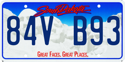 SD license plate 84VB93