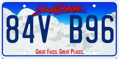 SD license plate 84VB96