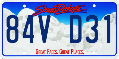 SD license plate 84VD31