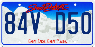 SD license plate 84VD50