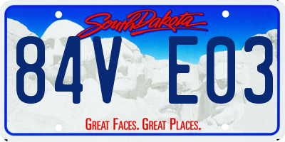 SD license plate 84VE03