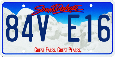SD license plate 84VE16