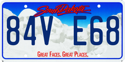 SD license plate 84VE68