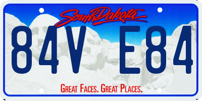 SD license plate 84VE84