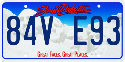 SD license plate 84VE93