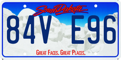 SD license plate 84VE96