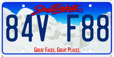 SD license plate 84VF88