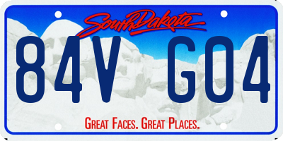 SD license plate 84VG04