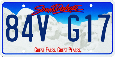 SD license plate 84VG17