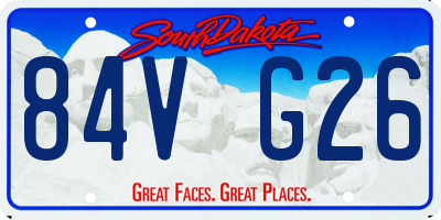 SD license plate 84VG26
