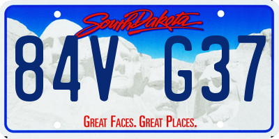SD license plate 84VG37