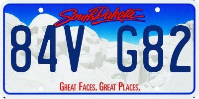 SD license plate 84VG82