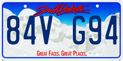 SD license plate 84VG94