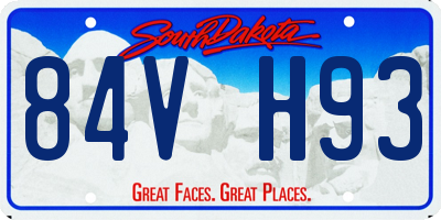 SD license plate 84VH93
