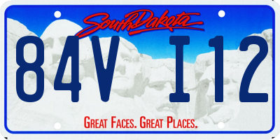 SD license plate 84VI12