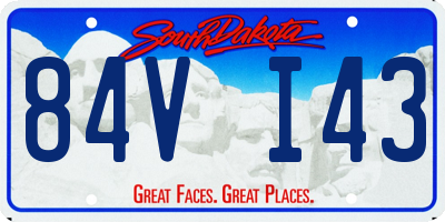 SD license plate 84VI43