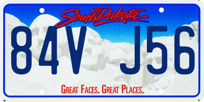 SD license plate 84VJ56