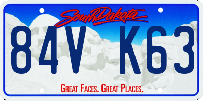 SD license plate 84VK63