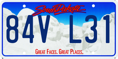 SD license plate 84VL31