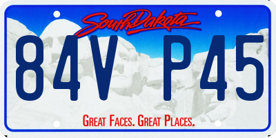 SD license plate 84VP45