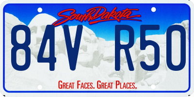 SD license plate 84VR50