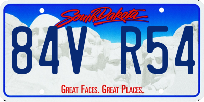 SD license plate 84VR54