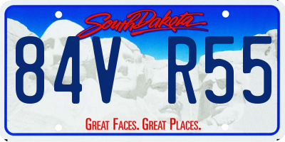 SD license plate 84VR55