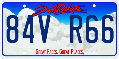 SD license plate 84VR66