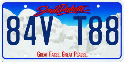 SD license plate 84VT88
