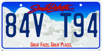 SD license plate 84VT94