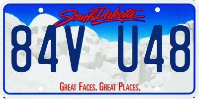 SD license plate 84VU48