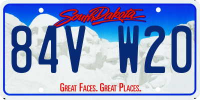 SD license plate 84VW20