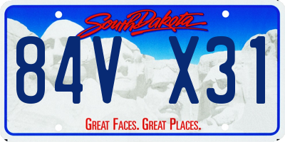 SD license plate 84VX31