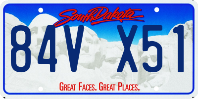 SD license plate 84VX51