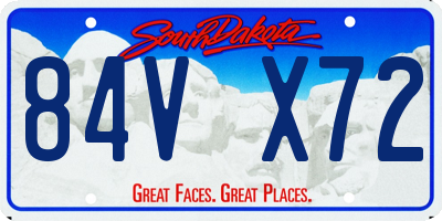 SD license plate 84VX72