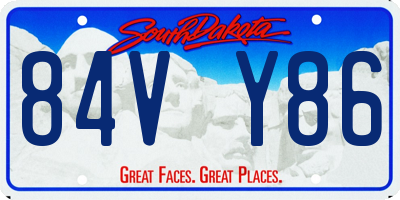 SD license plate 84VY86