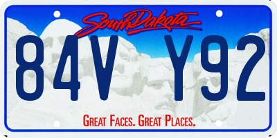 SD license plate 84VY92