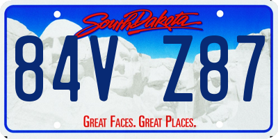SD license plate 84VZ87