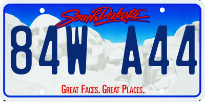 SD license plate 84WA44