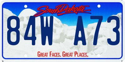 SD license plate 84WA73