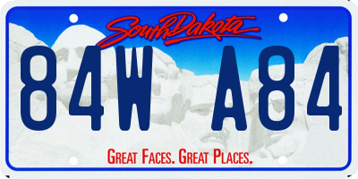 SD license plate 84WA84