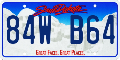 SD license plate 84WB64