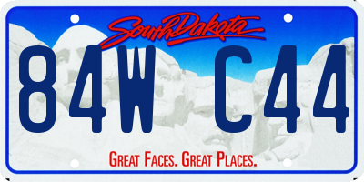 SD license plate 84WC44