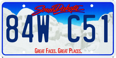 SD license plate 84WC51