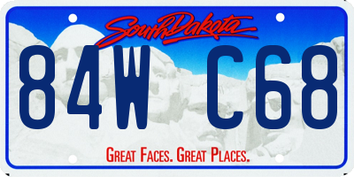 SD license plate 84WC68