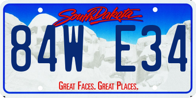 SD license plate 84WE34