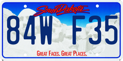 SD license plate 84WF35