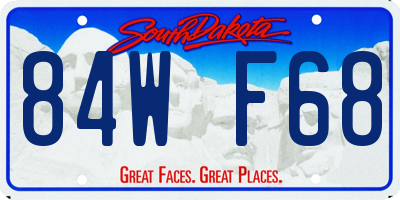 SD license plate 84WF68