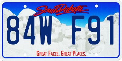 SD license plate 84WF91