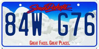 SD license plate 84WG76